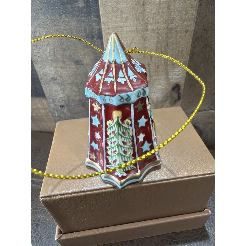 Villeroy & Boch Porcelain Christmas Bell Circus Carousel Clown Ornament 1989 Vtg